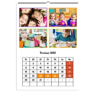 Fotokalendář Nástěnný fotokalendář, A4 na výšku, Z vlastních fotek, Online a snadno v editoru. Motiv Anglická školka