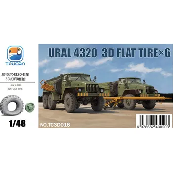 Plastikový model Toucan Model 1/48 URAL 4320 3D FLAT TIRE×4