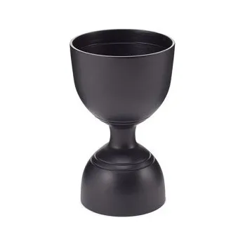 Leopold Jigger v černém matném provedení Cocktail Kingdom s ozdobným lemem