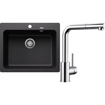 Granitový dřez Set RS Blanco Naya 6 + Blanco Mila-S (bílá + chrom)