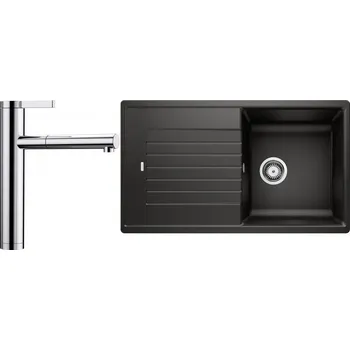 Granitový dřez Set RS Blanco Zia 5 S + Blanco Linee-S (bílá + chrom)