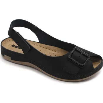 Dámská zdravotní obuv Dámské kožené sandály LEON 968 - Černá SLEVA! vel. 38-40 Velikost: 39