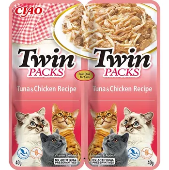 Krmivo pro kočku Churu Cat Twin Packs Tuna&Chicken in Broth 2x40g (ODBĚR 12 KS)