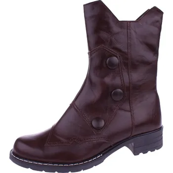 Dámské kozačky OBUV JANA ČR Boty Jana 432 hnědé dámské kožené polokozačky Velikost: 41