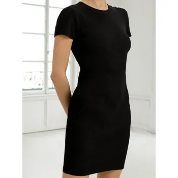 Dámské šaty Sinsay - Mini šaty s ozdobnými knoflíky - černá - 578FI-99X - 578FI-99X-S