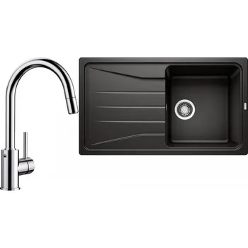 Granitový dřez Set RS Blanco Sona 5 S + Blanco Mida-S (bílá + chrom)