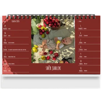 Fotokalendář 14 denní stolní fotokalendář, Vlastní fotky, Online a snadno v editoru Motiv Louka. Motiv Malinový