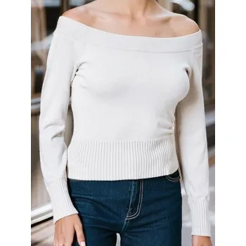 Dámský svetr Sinsay - Svetr s odhalenými rameny - béžová - 383EU-02X - 383EU-02X-L