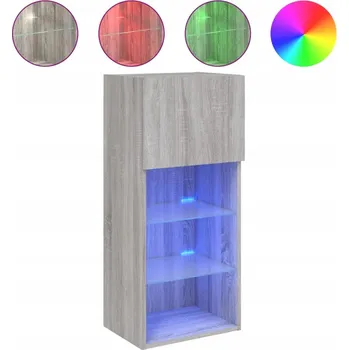 Televizní stolek TV stolek LED RGB 40,5x30x90 cm šedá dub sonoma