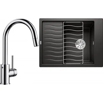 Granitový dřez Set RS Blanco Elon 45 S + Blanco Mida-S (bílá + chrom)