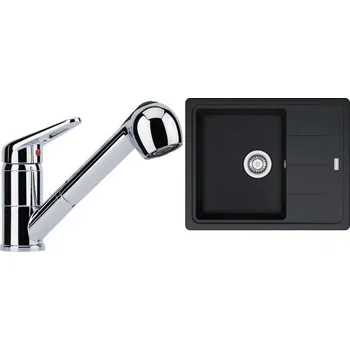 Granitový dřez Set RS Franke Basis BFG 611-62 + Franke FC 9547 (onyx + chrom)