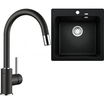 Granitový dřez Set RS Blanco Naya 5+ Blanco Mida-S (bílá + bílá)