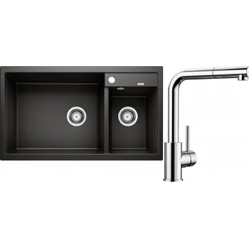 Granitový dřez Set RS Blanco Metra 9+ Blanco Mila-S (bílá + chrom)