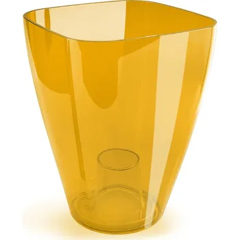 Květináč Plastový květináč na orchideje transparentní oranžový 120 mm