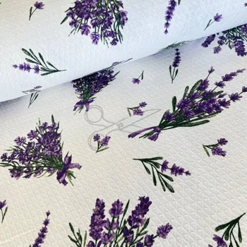 Bavlněná látka vafle piké šíře 240 cm - levandule svazek (50cm)