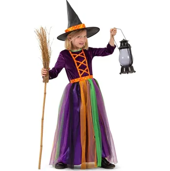 Karnevalový kostým Dětský kostým Čarodějnice barevná 152