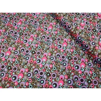 Micropeach šíře 145 cm - barevná kolečka (50cm)