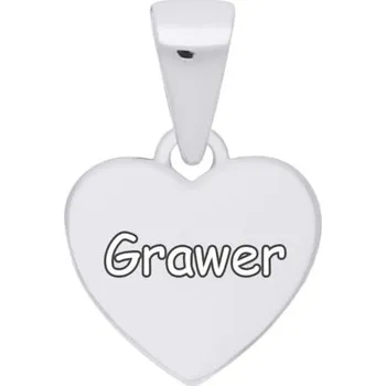 Přívěsek Stříbrný přívěsek 925 srdce hladké s gravírování