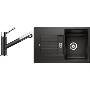 Granitový dřez Set RS Blanco Zia 45 S + Blanco Kano-S (bílá + bílá)