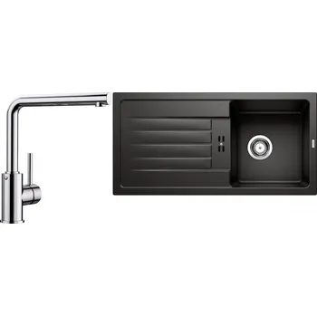 Granitový dřez Set RS Blanco Favum 45 S + Blanco Mila (bílá + chrom)