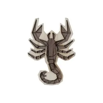 Šperk Dřevěná brož s motivem štíra Scorpius Brooch s možností výměny či vrácení do 30 dnů zdarma - BR142