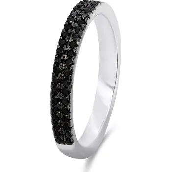 Prsten Brilio Silver Třpytivý stříbrný prsten s černými zirkony RI058W 52 mm + 2 měsíce na vrácení zboží