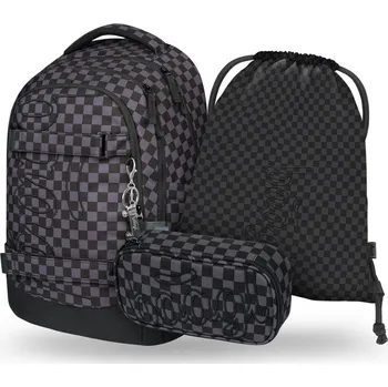 Set školních potřeb Školní batohový 3-dílný set BAAGL SKATE MAX - Ska šedá (batoh, penál, sáček)