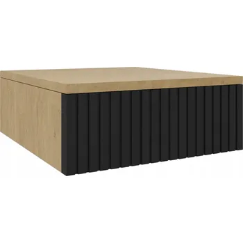 Noční stolek Závěsný Noční stolek , Stone Oak + Black, drážkovaný, 45 šuplík RIVA