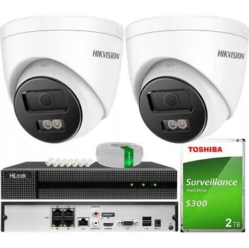 Bezpečnostní kamera Sada pro monitorování HiLook DS-2CD1361G2-LIU(x2) + NVR-4CH-5MP/4P + 2TB