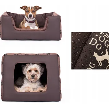 Pelíšek pro psa Doggy psí budka hnědá 55 cm x 55 cm