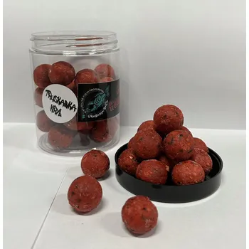 Boilies Hákové boilies GrabaniaBaits Jahoda & Krill 18mm