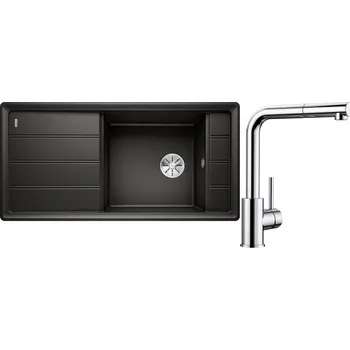 Granitový dřez Set RS Blanco Faron XL 6 S + Blanco Mila-S (bílá + chrom)