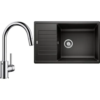 Granitový dřez Set RS Blanco Zia XL 6 S Compact + Blanco Mida-S (bílá + chrom)