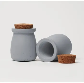 Kořenka ODLITO Betonová dóza – Nefertiti – šedá – 8 cm – 2ks