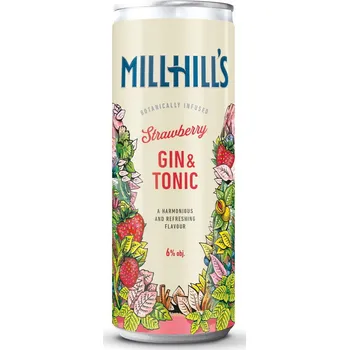 Limonáda Millhill's Strawberry Gin Tonic 0,25l - plech