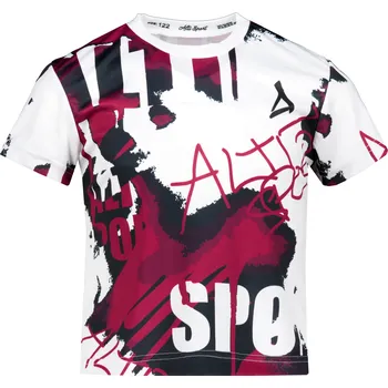 Chlapecké tričko Dětské funkční triko premium ALTISPORT VOJ/ALK076TR01 WHITE/WINE 158