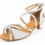 Dámské taneční boty Botan BL-49 stříbrná 4 cm Cuban Velikost: 39