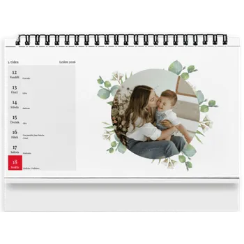 Fotokalendář Týdenní stolní fotokalendář, Vlastní fotky, Online a snadno v editoru. Motiv Květinové
