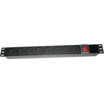 XtendLan 19"/1U rozvodný panel 8x 230V, ČSN