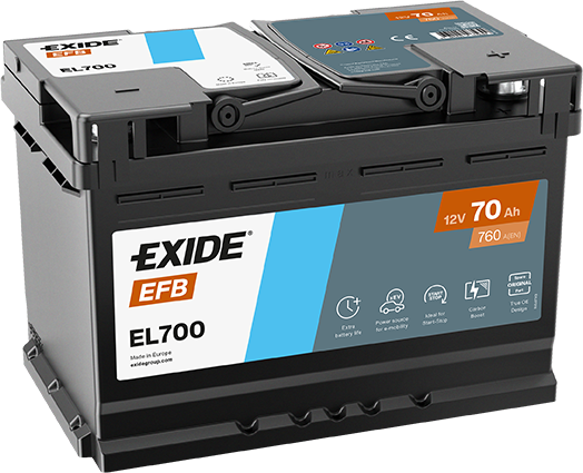 Autobaterie EXIDE EFB 12V 70Ah 760A EL700