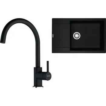 Granitový dřez Set G277 Franke MRG 611-78 BB + Franke FC 6018 Lina (černá matná + černá matná)