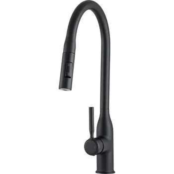 Vodovodní baterie Gamma Roxy, vysoká dřezová baterie, černá matná, GMA-BRXYK-BK