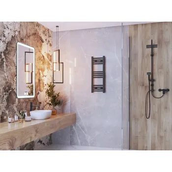 Radiátor Gamma Erga Basic, topné těleso 700x300 mm, 192 W, černá matná, GMA-BASIC-7030-BK