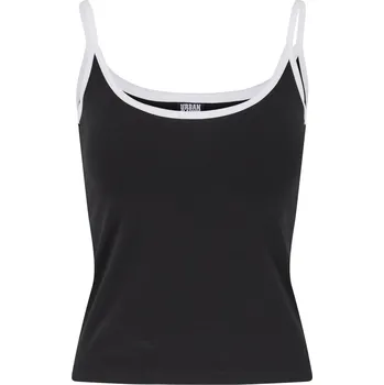 Dámské tílko URBAN CLASSICS TB7485A BLACK/WHITE/WHITE/BLACK XXL