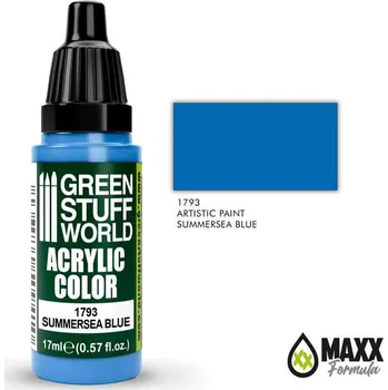Modelářská barva Green Stuff World Acrylic Artistic Paint - SUMMERSEA BLUE 17ml (Green Stuff World)
