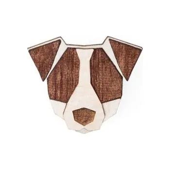 Brož Dřevěná brož ve tvaru psa Jack Russell Brooch s praktickým zapínáním a možností výměny či vrácení do 30 dnů zdarma - BR34