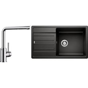 Granitový dřez Set RS Blanco Legra XL 6 S + Blanco Mila (bílá + chrom)