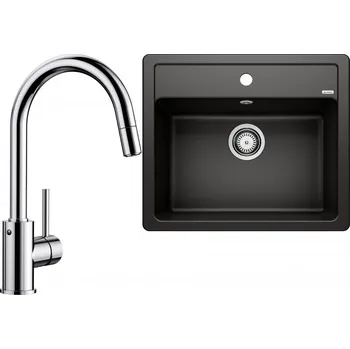 Granitový dřez Set RS Blanco Legra 6+ Blanco Mida-S (bílá + chrom)