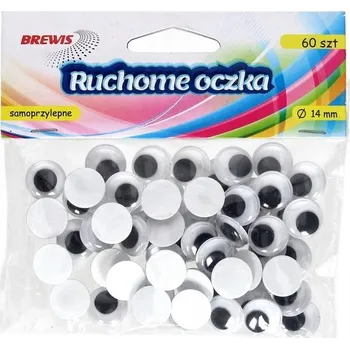 Galanterie Samolepicí očka pro maskoty / panenky, tvar kulatý, průměr 14 mm, černá, 60 ks