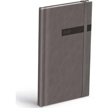 Diář Diář 2026 T806 PU s gumkou gray 90x170mm